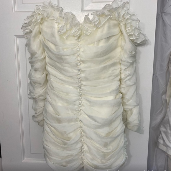 House Of CB 'Astrid' Ivory Strapless Ruffle Dress - Picture 2 of 3